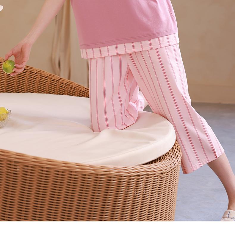 Xuan Liang Pajamas Women's Summer Thin Modal Cotton Short Sleeved Pants with Ice Silk Cool Feel Can Be Wearing Outward Home Clothes Set