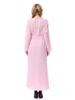 Women's Round Neck Solid Chiffon Zipper Long Dress, TH913