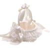 Lace Wedding Flower Basket Satin Crafted Flower Girl Basket Western Style Handheld Basket  Party