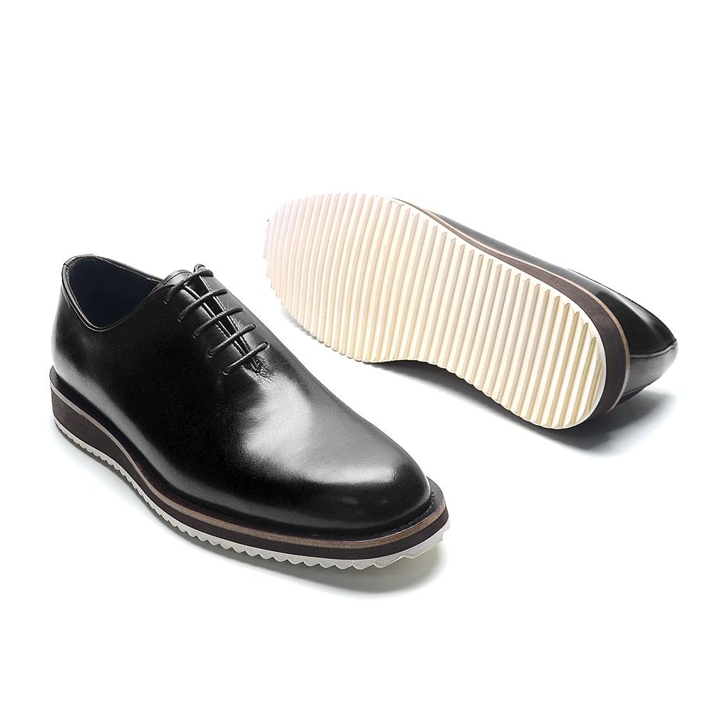 Mens Oxford Dress Sneakers Genuine Leather Soft Sole Non-slip Whole Cut Hand Painted Casual Business Flat Shoes for Modern Man