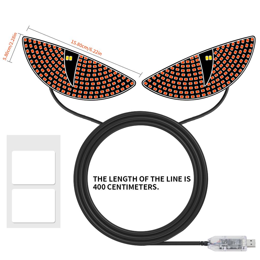 1 Paar Auto Dekorlicht Teufelsauge LED Rückwarnleuchte Rot Dynamische Dämonenaugen Atmosphärenlicht Auto Deko Zubehör