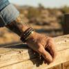 Vintage Handmade Beaded Skull Bracelet For Men Wooden Coconut Shell Beaded Bracelet Jewelry
