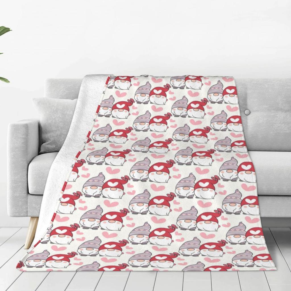 Custom Sofa Fleece Gnomes Merry Christmas Throw Blanket Warm Flannel Blankets For Bed Travel Couch Bedspreads