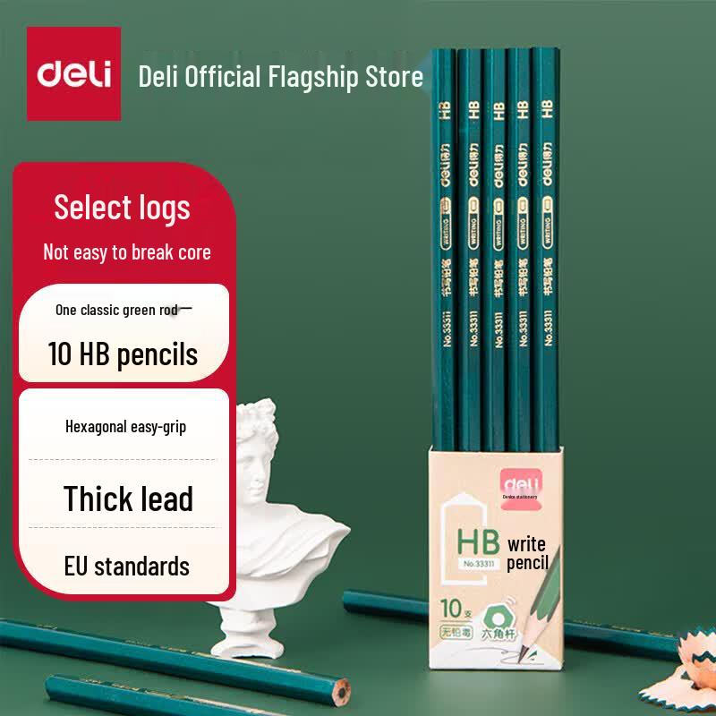 Deli Hexagonal Graphite Pencils for School & Exams (HB)