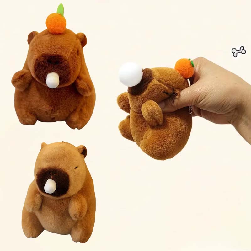 Spit Bubble Capybara Plush Keychain Plush Bag Pendant Doll Gift Pendant Cute Car Keychain Pography Accessories