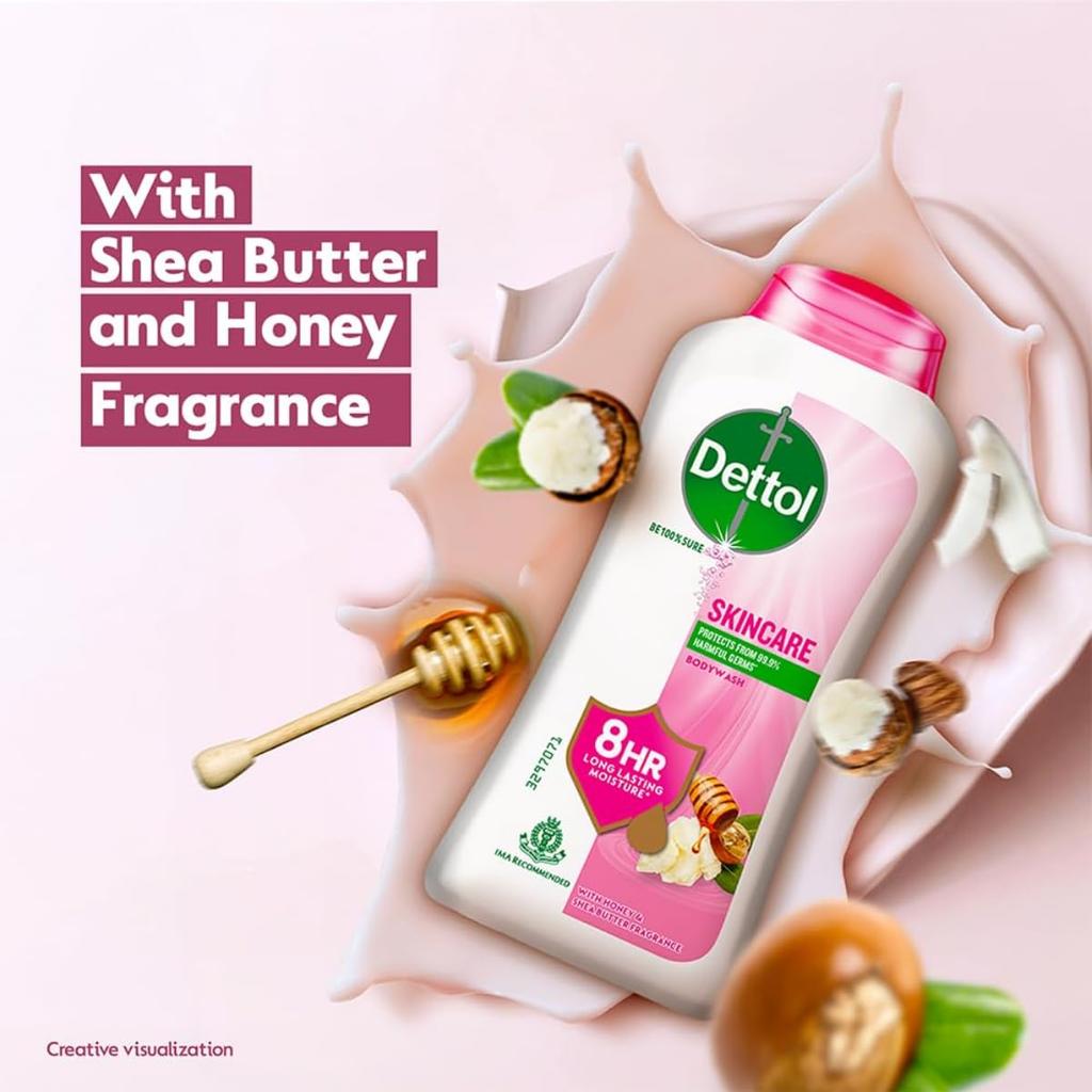 Dettol Body Wash and Shower Gel for Women and Men, Skincare (Pack of 3 - 250ml each) | Soap -Free Bodywash | 8h Moisturization