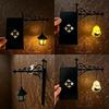 Vintage Gothic Metal Reading Lamp Led Night Light Ornament Book Decor Hanging Bookshelf Lamp For Study Home Library