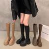 Fashion Women's Fashion Thick Heel Shoes Autumn New Round Head Sleeve Bottom Anti-slip Wear-resistant High Boots