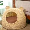 Cat Sleeping Bed Dog Nest Semi-Enclosed Washable Handmade Lightweight Round Pet for