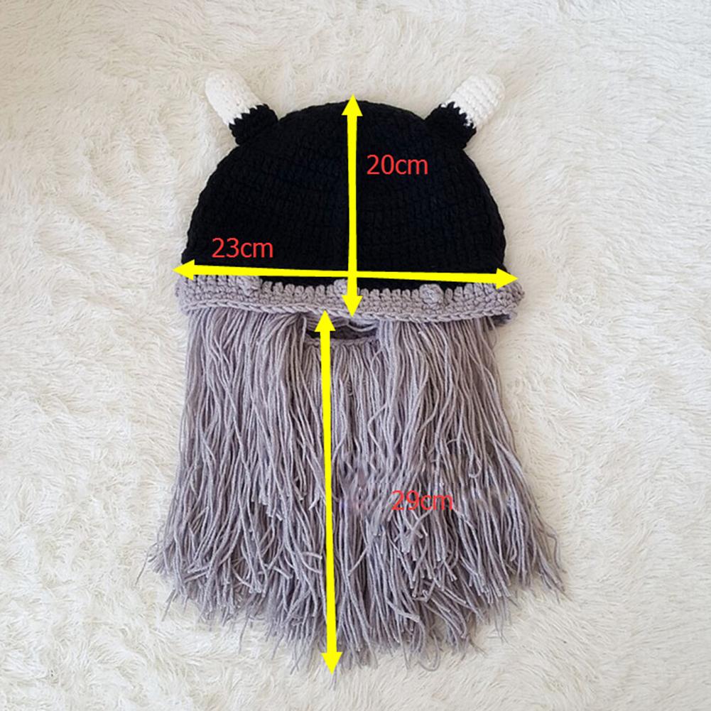Fashion Creative Wool Knit Ox Horn Beard Hat Warm Comfortable Beanie Hat Halloween Gifts