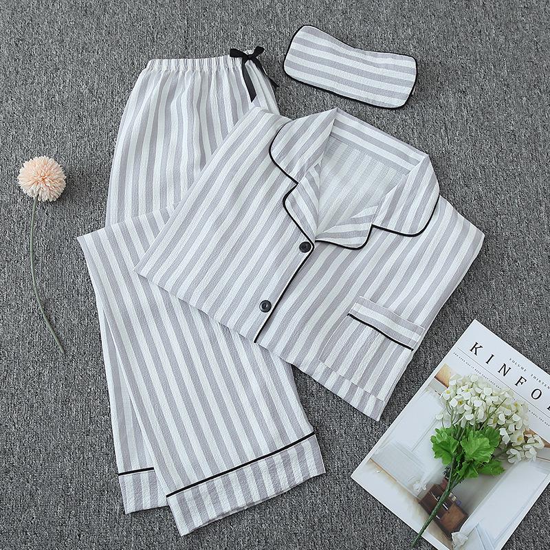 Parent-Child Matching Cotton Pajamas Set - Women's Tank Top & Shorts with Children's 7-Piece Homewear.