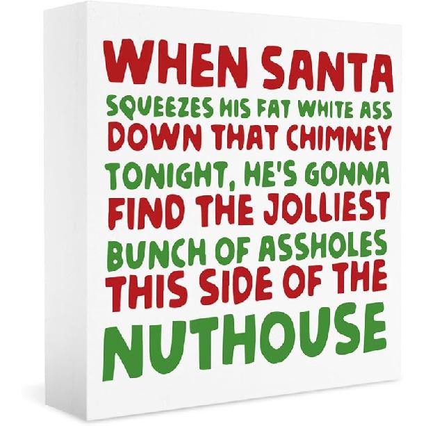 Christmas Vacation Funny Decorations - Xmas Holiday Sign, 5 X 5 Inches