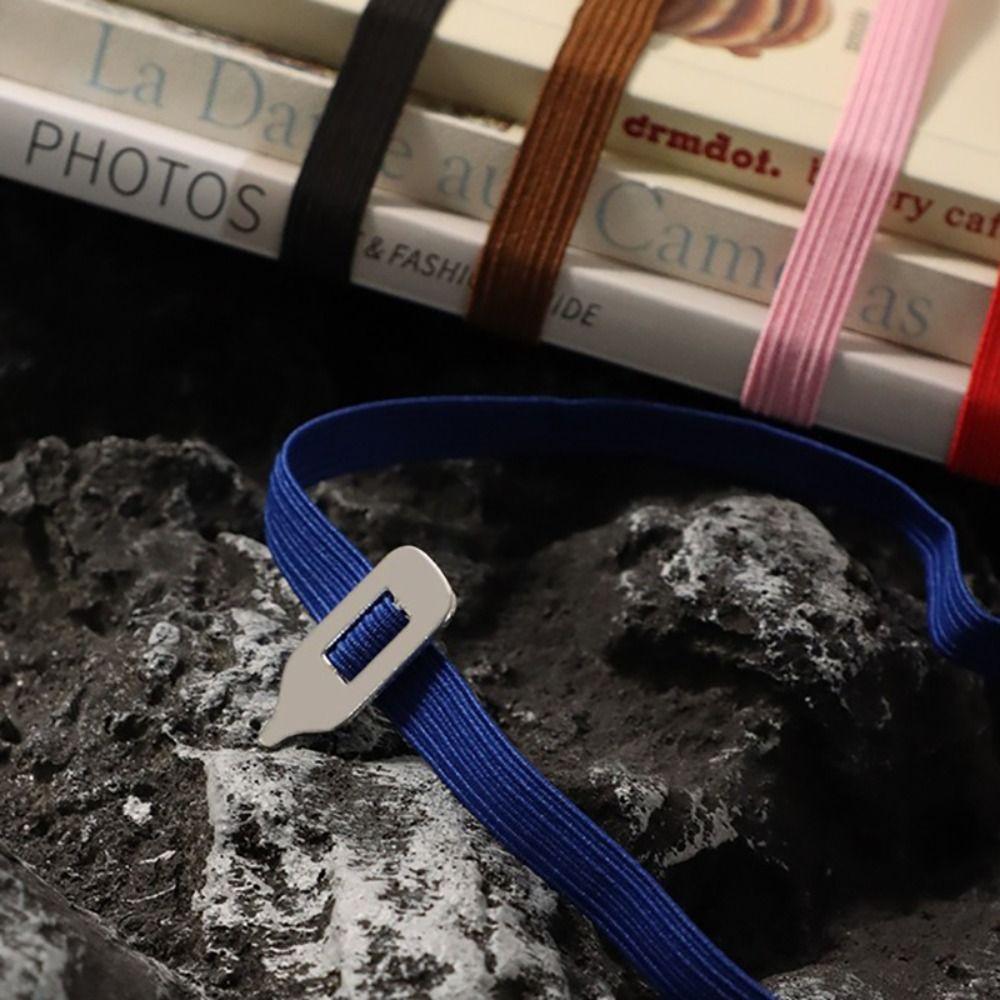 Metal Pointer Elastic Bookmark Elastic Webbing Flexible Strap Bookmark Book Clip  Gift
