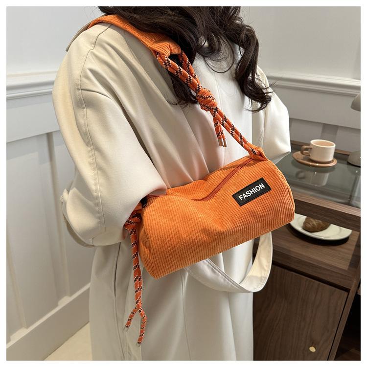 Cotton Pillow Crossbody Bag for Women Solid Color Shoulder Handbag
