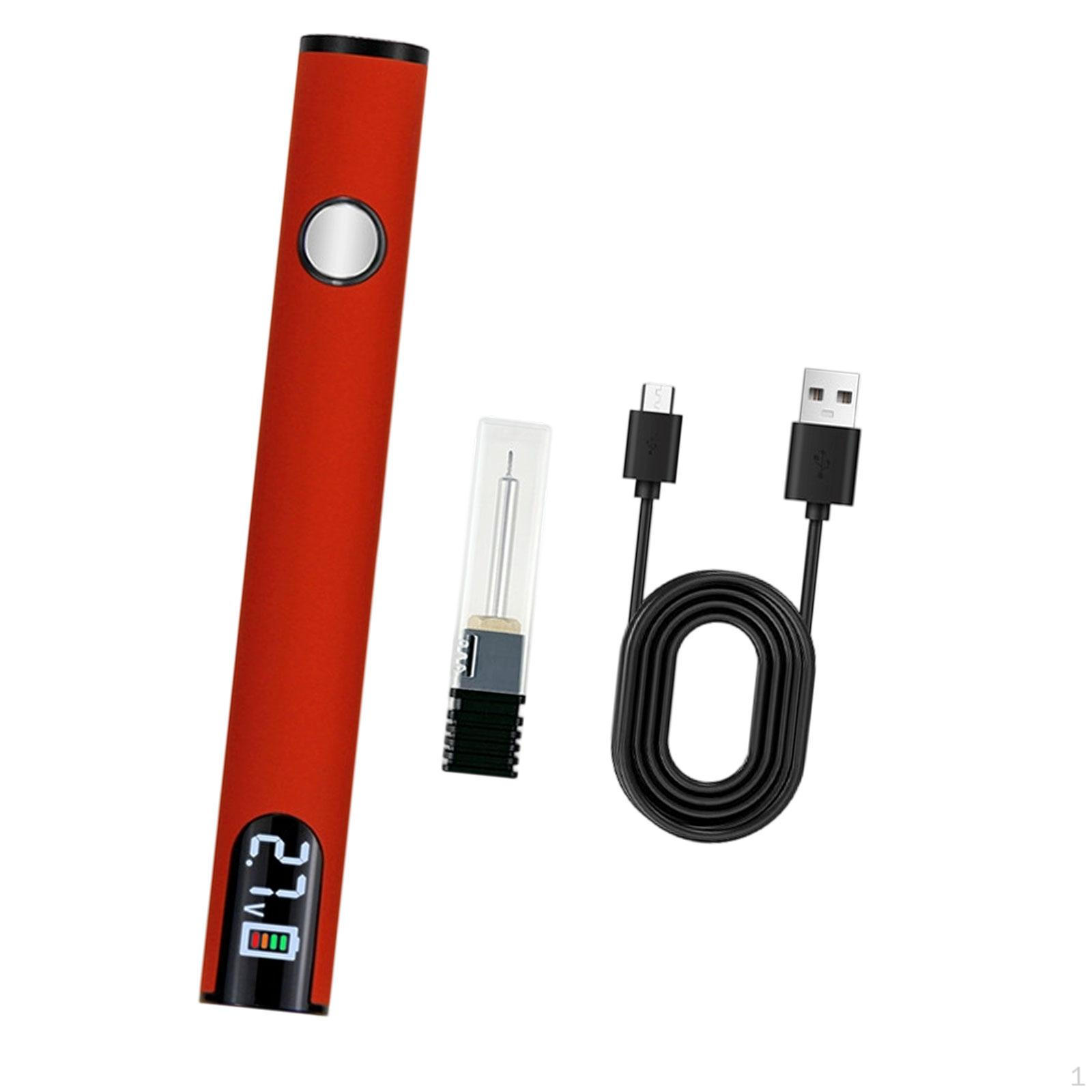 

Soldering Iron Kit Battery Pen 650mAh 510 Threaded Portable Cordless USB for Repair червоний
