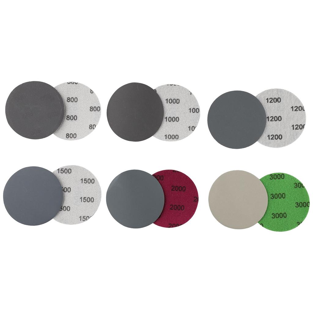 30pcs 3" 75mm Hook&Loop Wet/Dry 800 1000 1200 1500  3000 Grit Sanding Discs