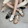 Autumn Color Matching Leather Women's Inner Height-increasing Sports Wind Shoes Women's Thick-soled Lace-up Dad Shoes