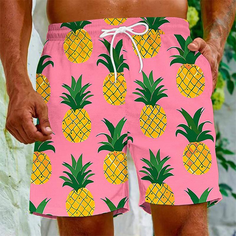 Cartoon Fruits Graphic Swim Trunks For Summer Party Holiday Beach Shorts Kids 3d Printed Plants Quick Dry Swimming Shorts