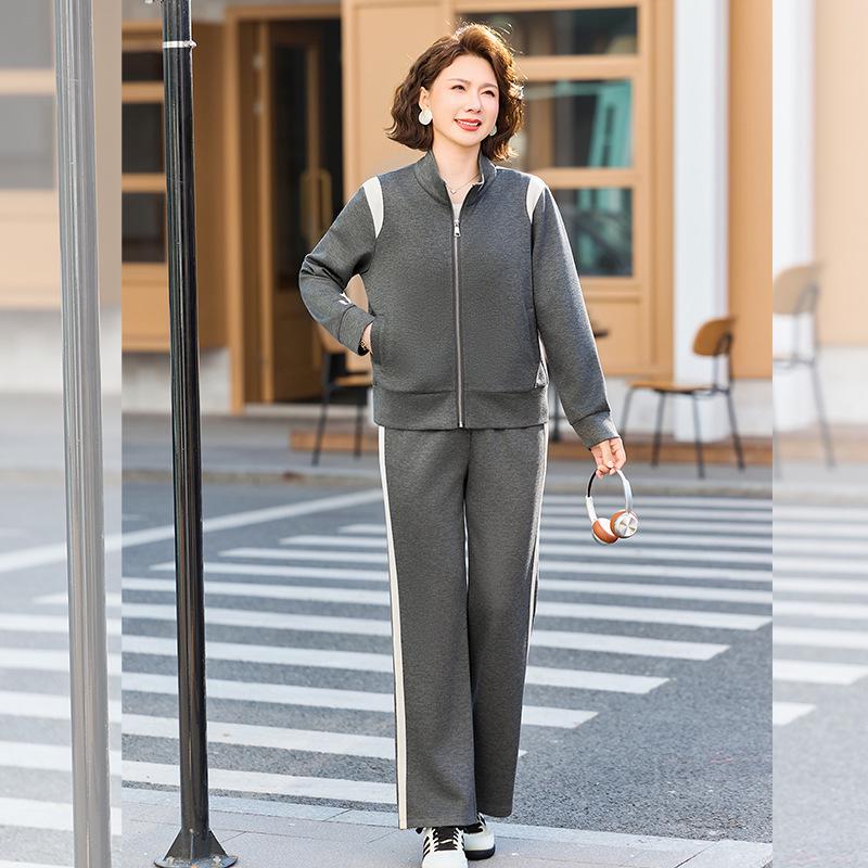 

Стильный весенний повседневный костюм из двух предметов для женщин среднего и пожилого возраста 5XL (suggested 155-165 jin)