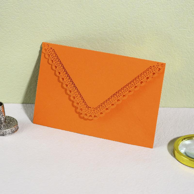 Colorful Laser-Cut Lace Triangular Invitation Card for Weddings and Birthdays