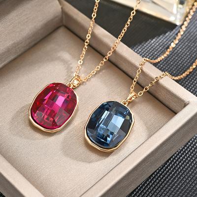 Blaues österreichisches Kristall Schlüsselbein Halskette Halskette Schmuck Geschenk für Mädchen