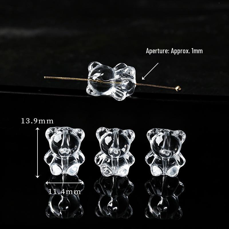 Handmade White Crystal Glass Carving Beads for DIY Bracelets