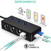 Eins zu Drei 4USB Unabhängiger Schalter QC3.0 Schnellladung 120W Hohe Leistung Spannungsanzeige