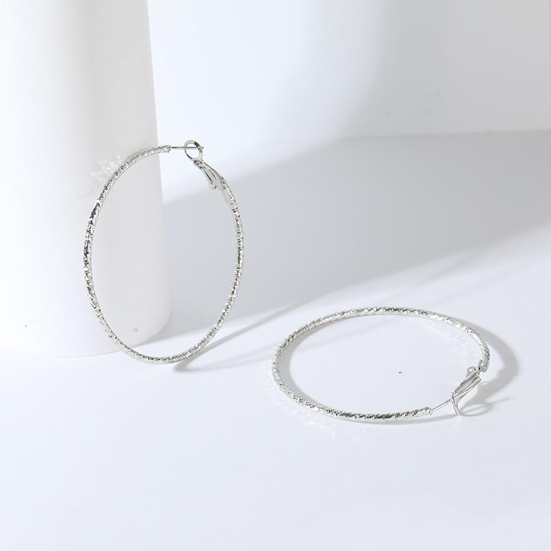 S925 Silver Needle Korean Large Thin Hoop Earrings for Women
