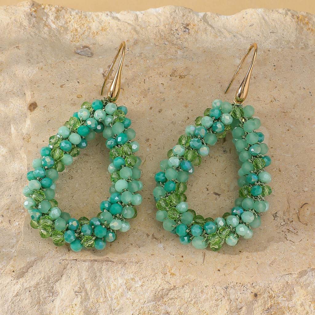 Orecchini Pendenti a Goccia Multicolore Stile Boho per Donna Eleganti Orecchini Pendenti con Perline di Cristallo Fatti a Mano Gioielli per Festa in Spiaggia Estiva