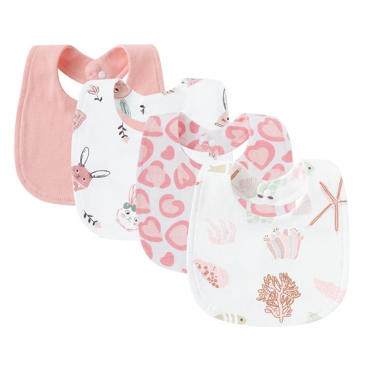 Newborn Baby Bibs Pure Cotton Double Layer Drool Bibs High Absorbency Burp Cloths For Infants Toddlers Soft Skin Friendly