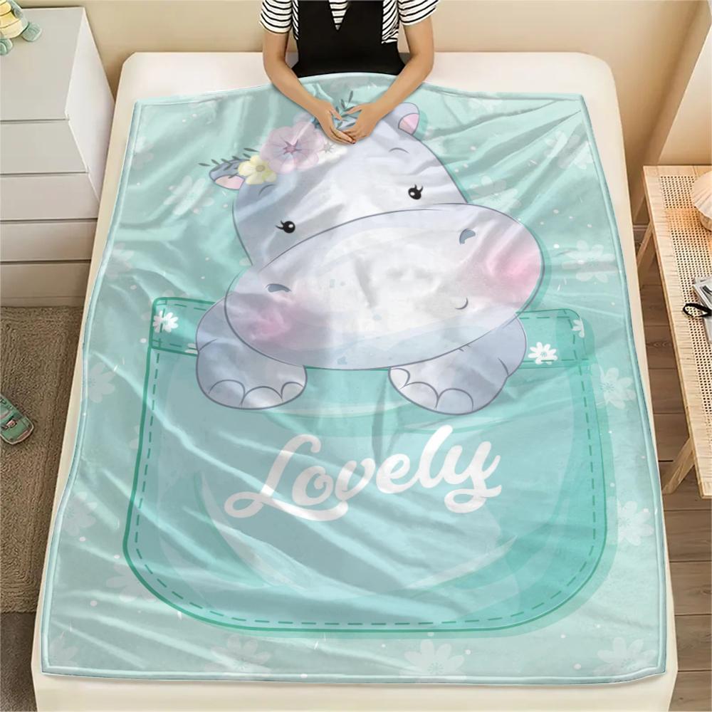 1 ks Flanelová deka s kresleným potiskem, Vysoce kvalitní, Pohodlná pro všechna roční období, Domácí dekorace, Teplo a pohodlí, Perfektní jako vánoční dárek k narozeninám