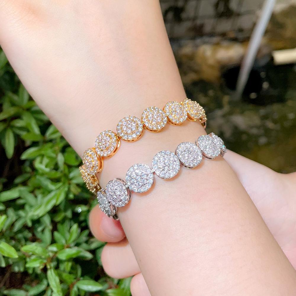 Full Diamond Round Zircon Bracelet Exquisite Jewelry Adjustable With Extended Buckle Bridal Jewelry