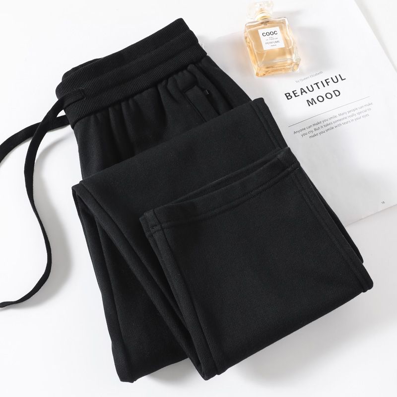 Spring & Fall Elastic Waist Zipper Casual Cotton Sports Pants