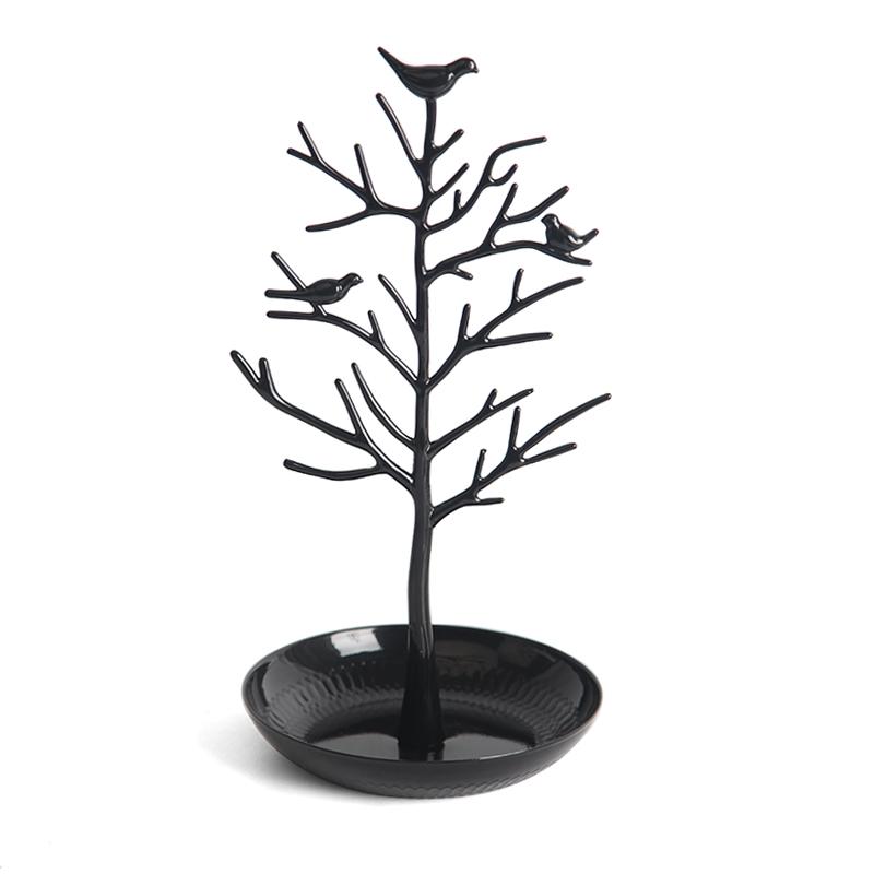 Multi-Function Alloy Jewelry Organizer Display Stand With Bird Tree Design