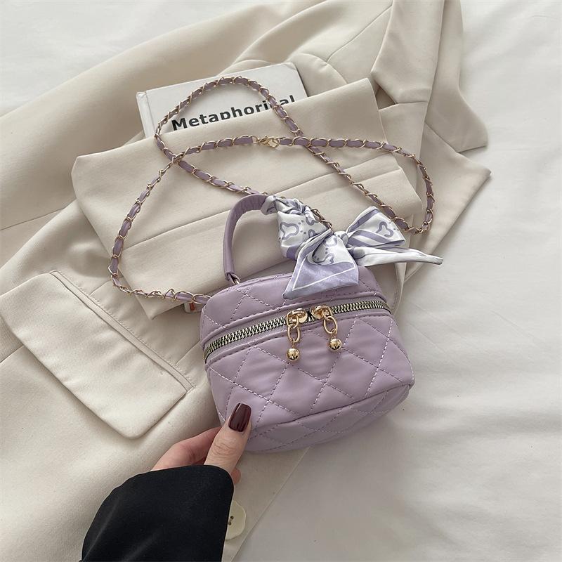 

Today s popular mini small bag women s spring new versatile small gold ball diamond chain fashion messenger bag фіолетовий