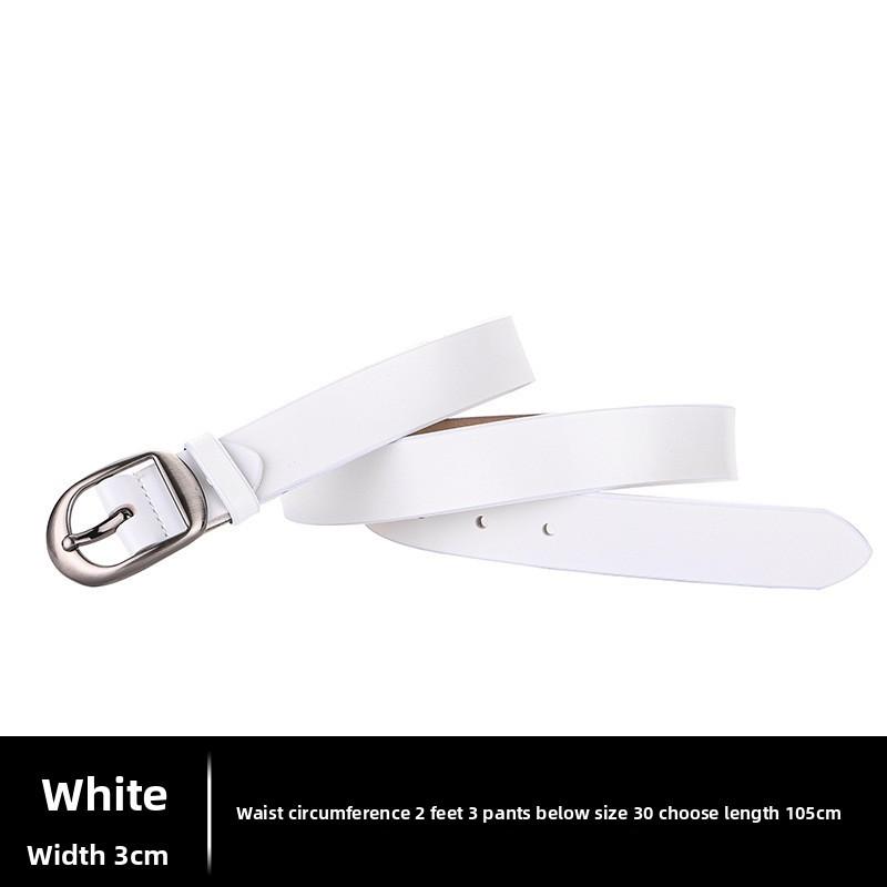 Womens Leather Belt With Simple Design And Bright Leather Finish For Casual Wear