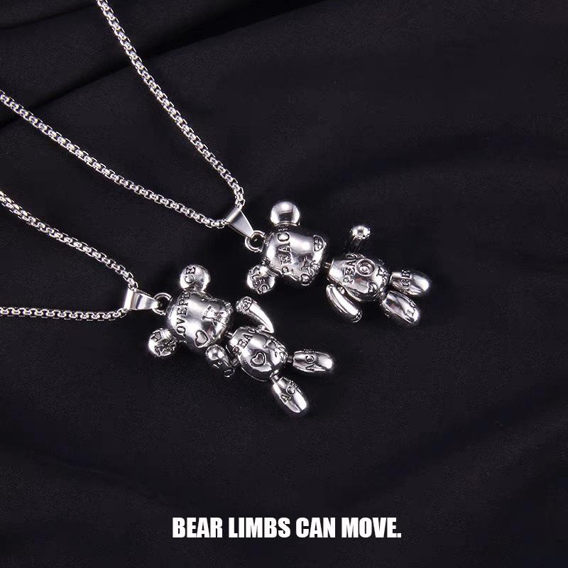 Colier hip-hop urs Colier bărbați Colier femei Colier cu pandantiv la modă Lant pulover