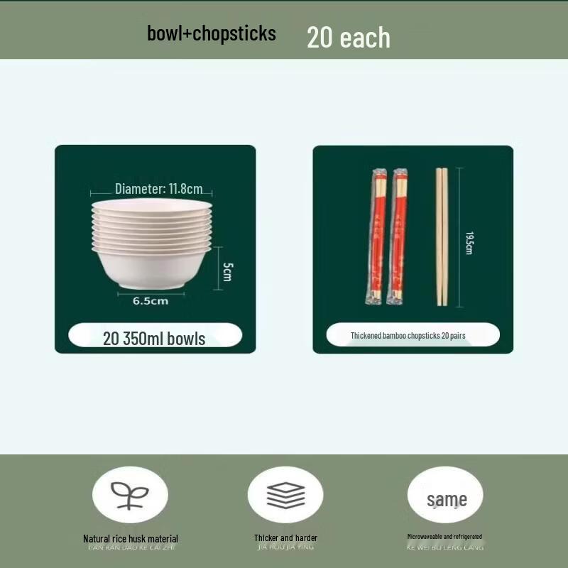 Eco-Friendly Rice Husk Disposable Tableware Set