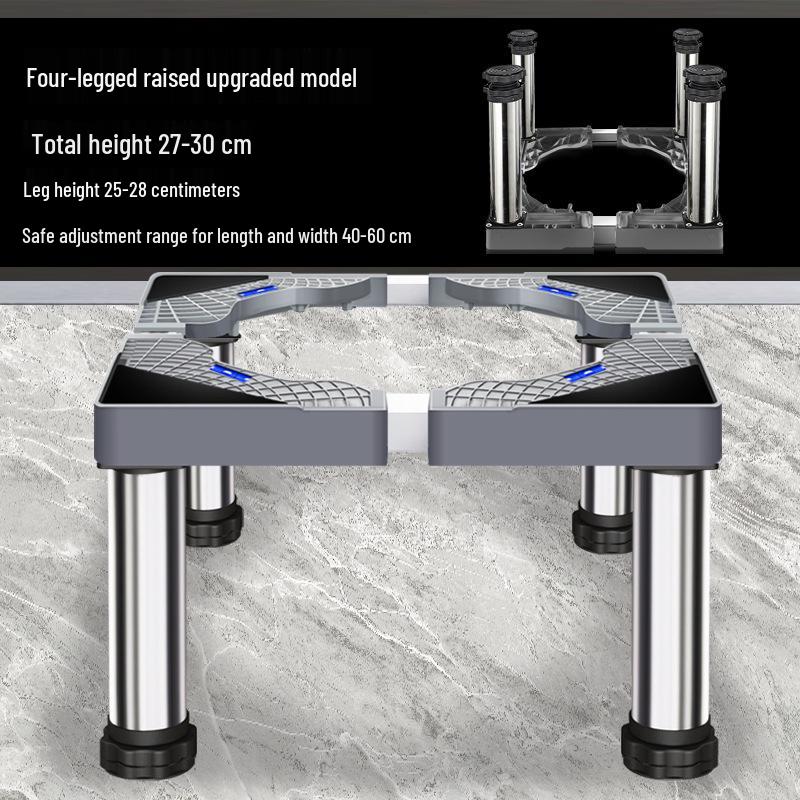 Universal Washing Machine & Refrigerator Stand with Stainless Steel Wheels