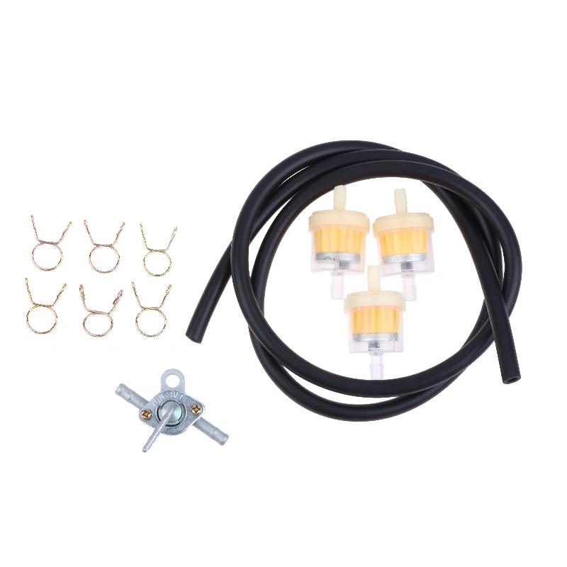 Fuel Switch Filter Kit 6mm Inline Fuel Filter For ATV Motorcycle Dirt Bike Go Kart Universal Fuel System Replacement Parts