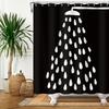 Black And White Shower Curtain Fun Shower Head And Water Drops Shower Curtains For Bathroom Machine Washable Waterproof