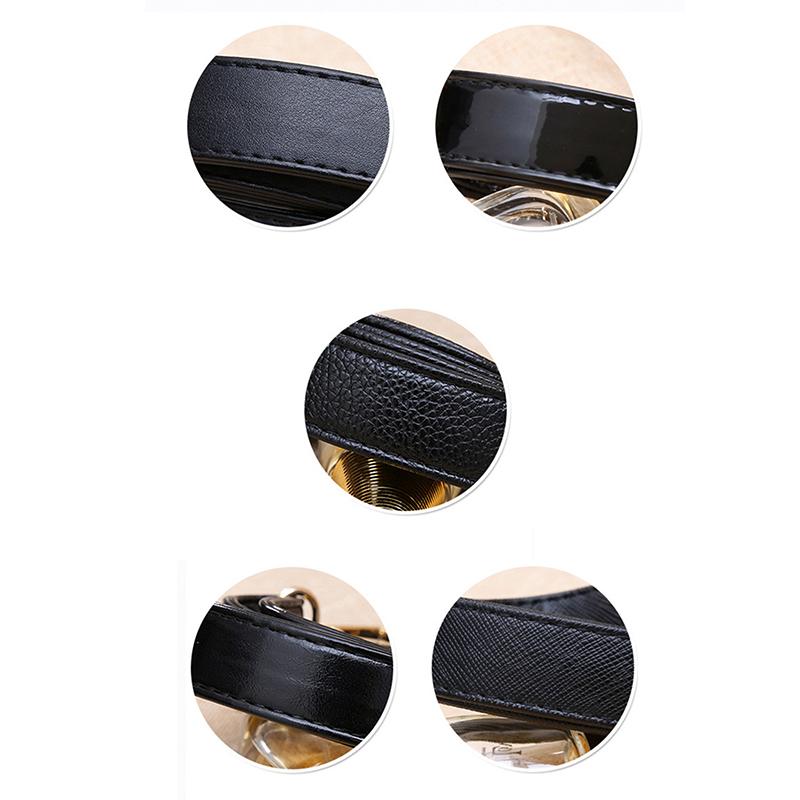 Bag Handle Belt Black Pu Lady Handbag Accessories With Snap Hook/Dog Hook 1.5Cm Width