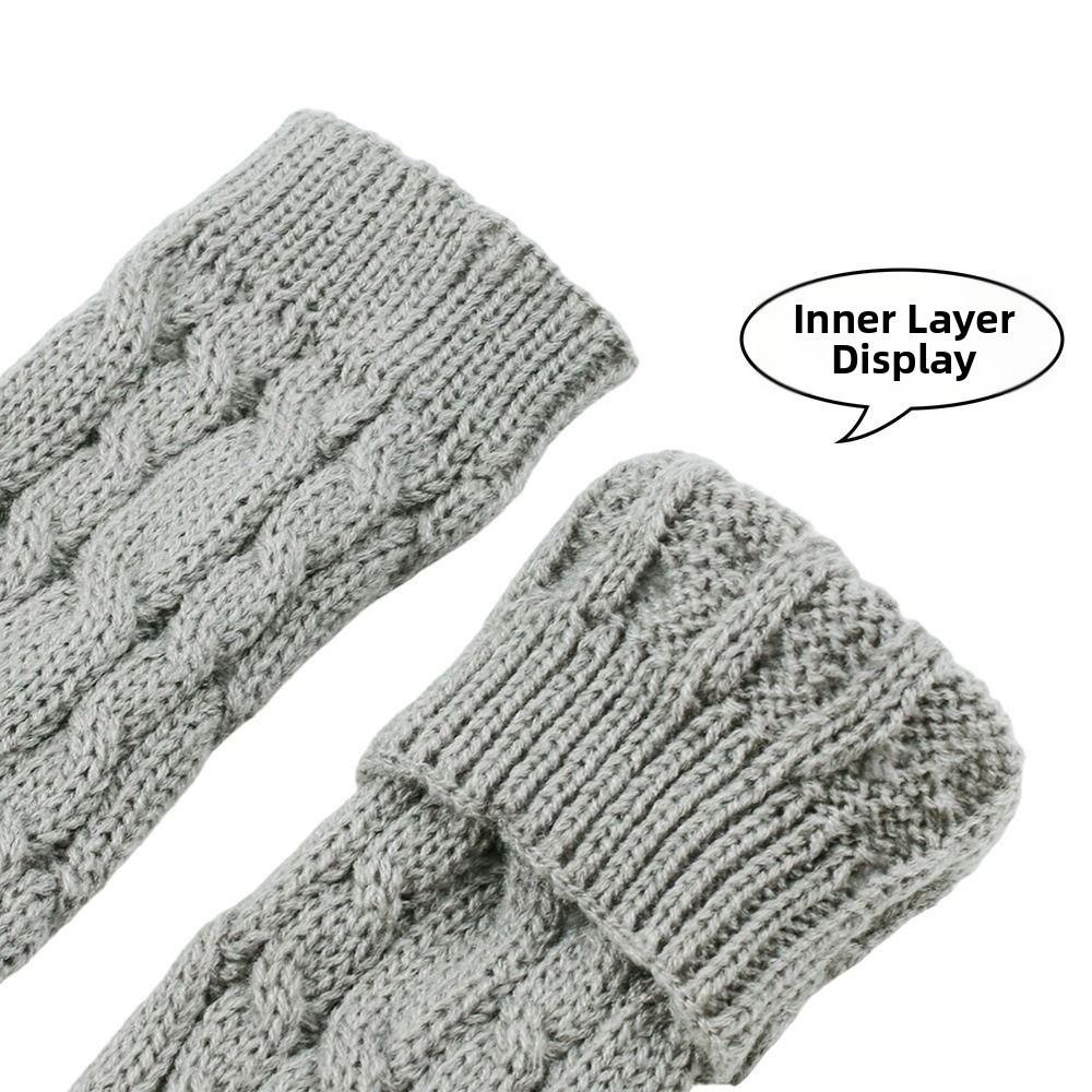 Knitted Arm Sleeves Gloves Twists Decorative Pattern Arm Sleeve Gloves Gothic Mittens Outdoor