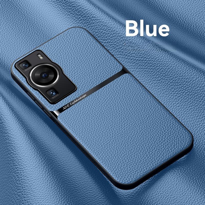 For Huawei P60 Pro Case Car Magnetic Holder Leather Phone Case For Huawei P 60 60Pro Soft Silicone Shockproof Bumper Back Cover