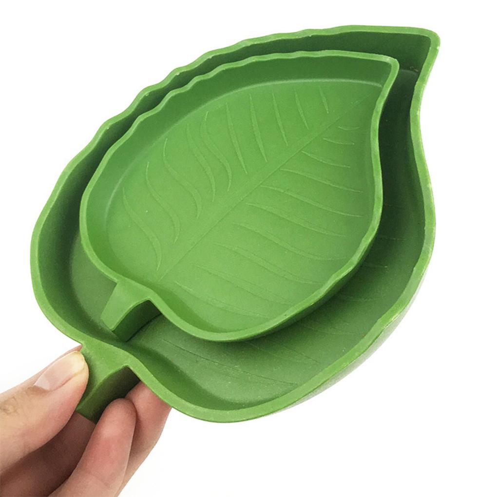 Healthy Feed For Pets Durable Plastic Bowl With Easy To Clean Drinking Bowl Dish Reptile Water Bowl Pet Bowl Feeder Small Leaf Style