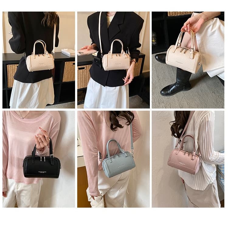 Mini Boston Bag s lychee vzorem Dámská taška přes rameno