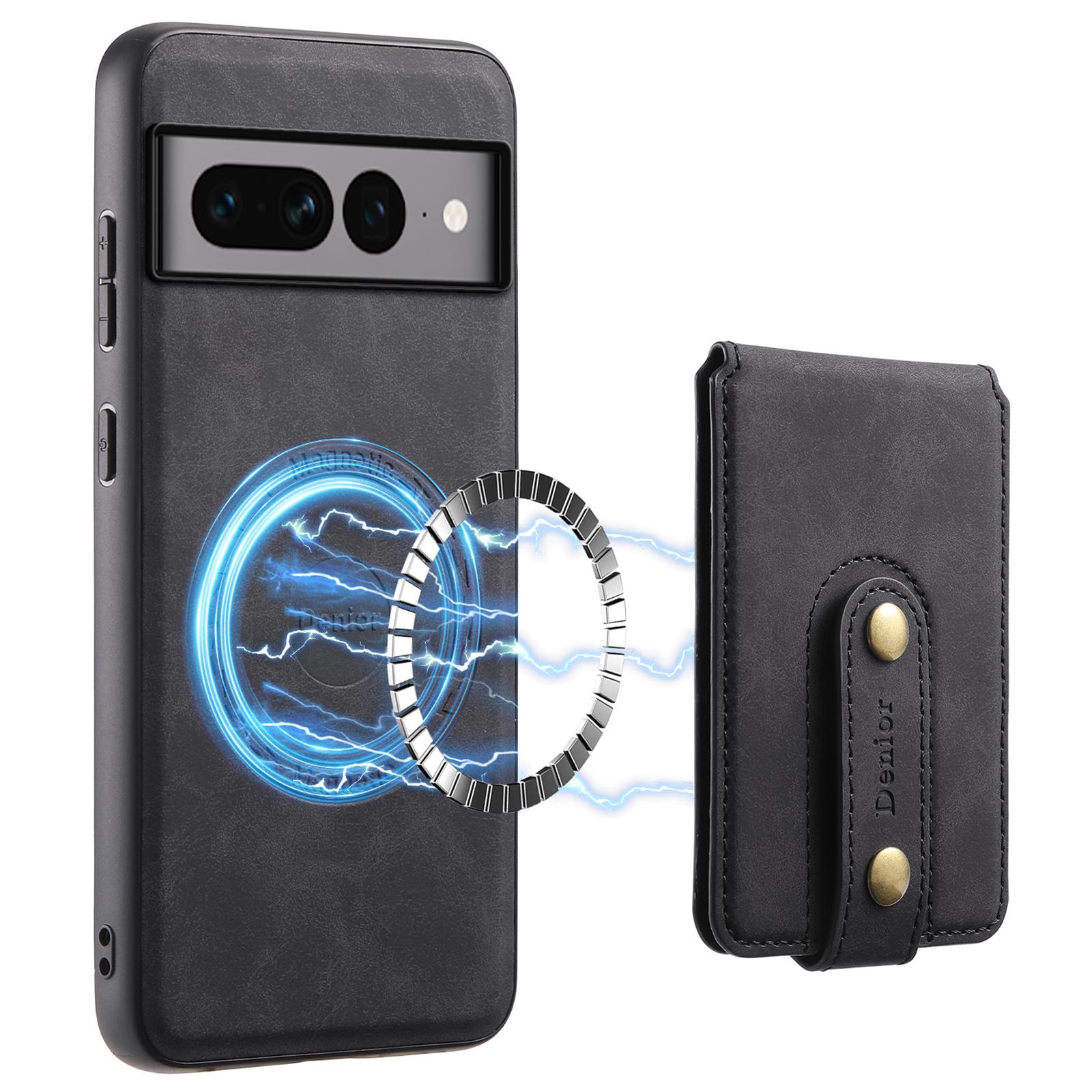 

DENIOR D14 For Google Pixel 7 Pro 5G Case Compatible with MagSafe PU+PC+TPU Phone Cover Black