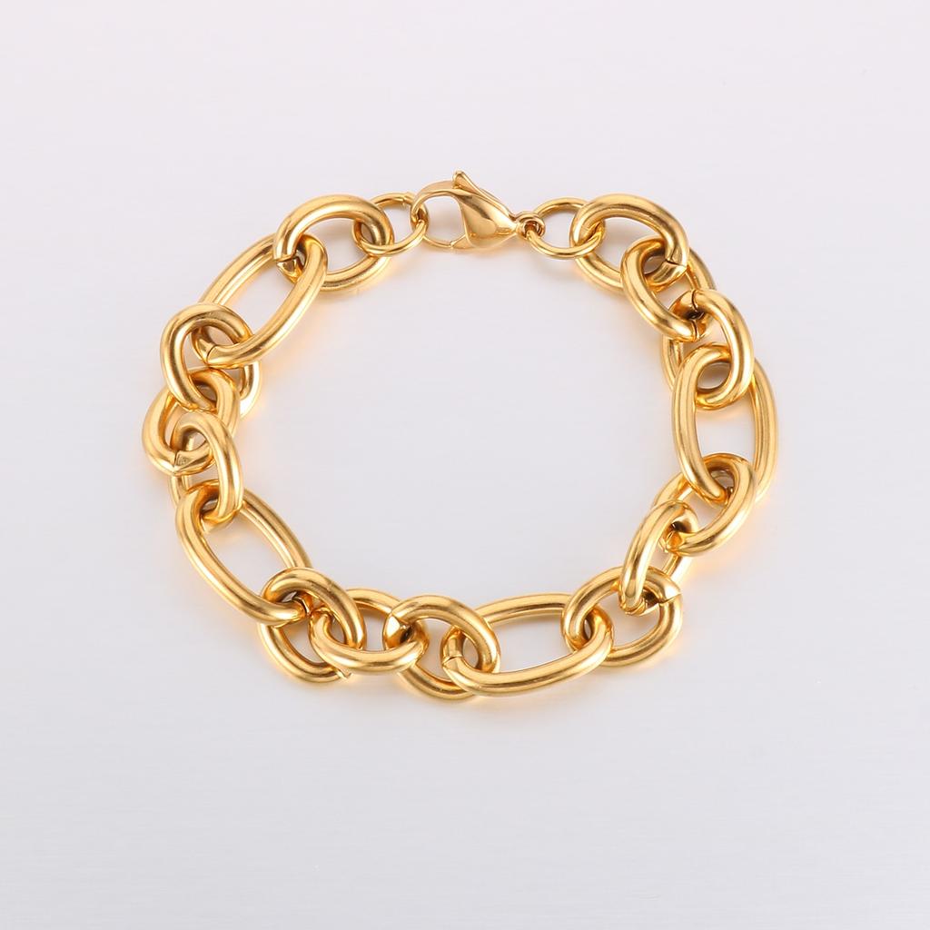 7/10/13mm Width Stainless Steel Special Link Chain Bracelet For Women Men Punk Gold Color Polished Charm Neckalce Trendy Jewelry