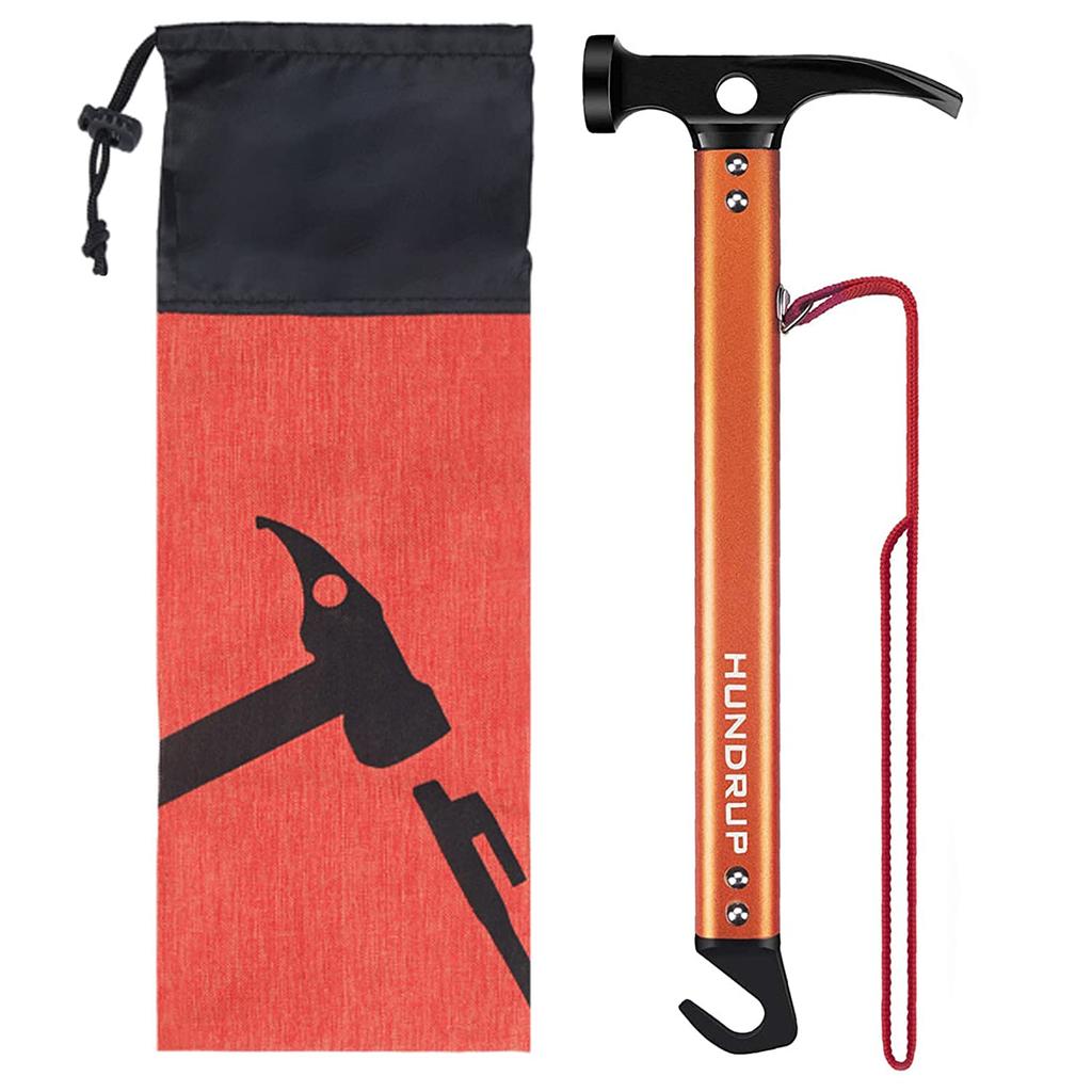 [Reinforced Version] Peg Hammer HUNDRUP Camping Hammer Tent Pegs High Carbon Steel Hammer Added Fixing Rivets Includes Storage Bag (Random Color) 3