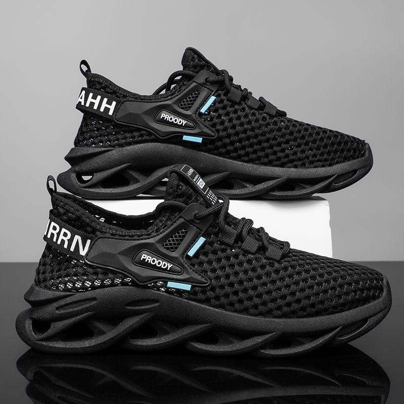 Spring New Daily Running Sports Lace-up Men's Shoes Large Mesh Mesh Breathable Low-top Sports Mesh Shoes